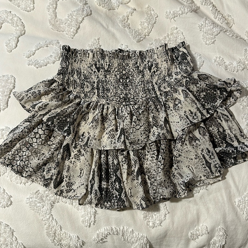 mustard seed snake print skirt